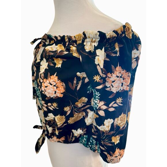 Rue 21 Floral Off the Shoulder Coquette Cottagecore Blouse S Feminine Romantic - Picture 4 of 8